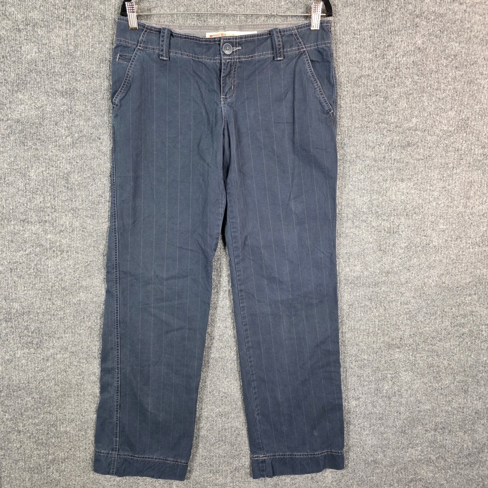Vintage Mossimo Supply Co Y2K Navy Pinstripe Low Rise Relaxed Pants Size 9